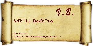 Váli Beáta névjegykártya