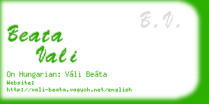 beata vali business card
